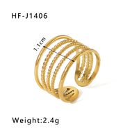 Rostfreier Stahl 18 Karat Vergoldet Moderner Stil Überzug Geometrisch Offener Ring sku image 1