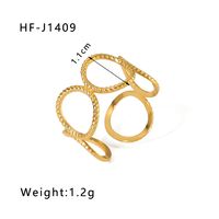 Stainless Steel 18K Gold Plated Modern Style Plating Geometric Open Rings sku image 3