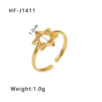 Stainless Steel 18K Gold Plated Modern Style Plating Geometric Open Rings sku image 7