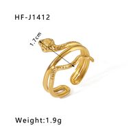 Stainless Steel 18K Gold Plated Modern Style Plating Geometric Open Rings sku image 21