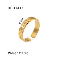 Stainless Steel 18K Gold Plated Modern Style Plating Geometric Open Rings sku image 19