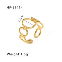 Stainless Steel 18K Gold Plated Modern Style Plating Geometric Open Rings sku image 20