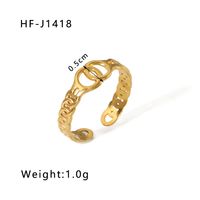 Stainless Steel 18K Gold Plated Modern Style Plating Geometric Open Rings sku image 27