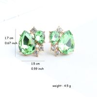 1 Pair Elegant Leaves Water Droplets Plating Inlay Alloy Crystal Rhinestones Gold Plated Ear Studs main image 5
