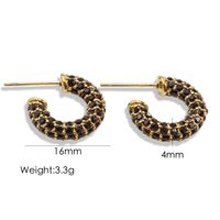 1 Pair Simple Style Classic Style Color Block Inlay 304 Stainless Steel Rhinestones 14K Gold Plated Ear Studs sku image 1
