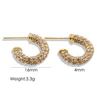 1 Pair Simple Style Classic Style Color Block Inlay 304 Stainless Steel Rhinestones 14K Gold Plated Ear Studs sku image 2