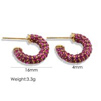 1 Pair Simple Style Classic Style Color Block Inlay 304 Stainless Steel Rhinestones 14K Gold Plated Ear Studs sku image 3