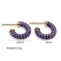 1 Pair Simple Style Classic Style Color Block Inlay 304 Stainless Steel Rhinestones 14K Gold Plated Ear Studs sku image 5