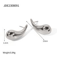 1 Pair IG Style Water Droplets Plating 304 Stainless Steel Ear Studs sku image 1