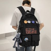 One Size Color Block Casual Daily School Backpack sku image 4