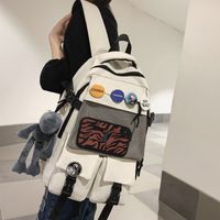 One Size Color Block Casual Daily School Backpack main image 2