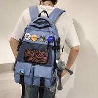 One Size Color Block Casual Daily School Backpack main image 4