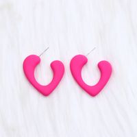 Wholesale Jewelry Cute Sweet Heart Shape Arylic Spray Paint Ear Studs sku image 2