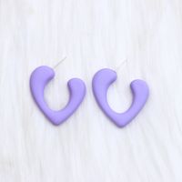 Wholesale Jewelry Cute Sweet Heart Shape Arylic Spray Paint Ear Studs sku image 3