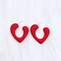 Wholesale Jewelry Cute Sweet Heart Shape Arylic Spray Paint Ear Studs sku image 4