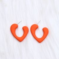 Wholesale Jewelry Cute Sweet Heart Shape Arylic Spray Paint Ear Studs sku image 6