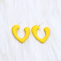 Wholesale Jewelry Cute Sweet Heart Shape Arylic Spray Paint Ear Studs sku image 5