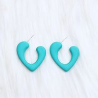 Wholesale Jewelry Cute Sweet Heart Shape Arylic Spray Paint Ear Studs sku image 9