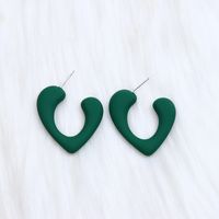 Wholesale Jewelry Cute Sweet Heart Shape Arylic Spray Paint Ear Studs sku image 11
