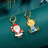 1 Pair Cute Christmas Tree Snowflake Elk Plating Alloy Drop Earrings sku image 2