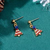 1 Pair Cute Christmas Tree Snowflake Elk Plating Alloy Drop Earrings sku image 5