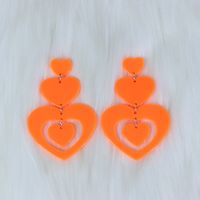 1 Pair Exaggerated Sweet Geometric Heart Shape Printing Arylic Drop Earrings sku image 2