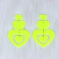 1 Pair Exaggerated Sweet Geometric Heart Shape Printing Arylic Drop Earrings sku image 1