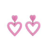 1 Pair Simple Style Geometric Heart Shape Spray Paint Arylic Drop Earrings main image 2