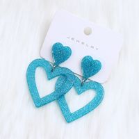 1 Pair Simple Style Geometric Heart Shape Spray Paint Arylic Drop Earrings sku image 3