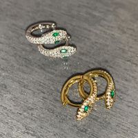 1 Paar Einfacher Stil Pendeln Schlange Inlay Kupfer Künstliche Edelsteine Ohrringe main image 2
