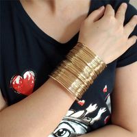 Lady Streetwear Solid Color Alloy Plating Women's Bangle main image 4
