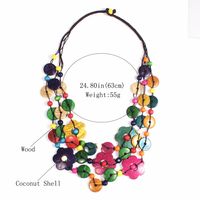Elegant Ethnic Style Bohemian Flower Coconut Shell Wholesale Necklace main image 4