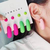 1 Pair Simple Style Geometric Solid Color Spray Paint Arylic Ear Studs main image 4