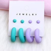1 Pair Simple Style Geometric Solid Color Spray Paint Arylic Ear Studs sku image 2