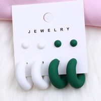 1 Pair Simple Style Geometric Solid Color Spray Paint Arylic Ear Studs sku image 5