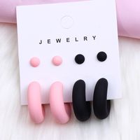 1 Pair Simple Style Geometric Solid Color Spray Paint Arylic Ear Studs sku image 4