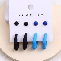 1 Set Simple Style Geometric Solid Color Spray Paint Arylic Ear Studs sku image 1