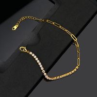 Elegant Lady Geometric Copper Zircon Bracelets Earrings Necklace In Bulk main image 5