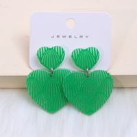 1 Paire Sucré Géométrique Forme De Cœur Impression Arylique Boucles D'oreilles sku image 3