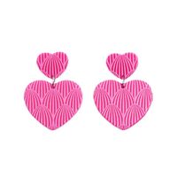 1 Pair Sweet Geometric Heart Shape Printing Arylic Drop Earrings main image 2