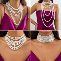 Simple Style Commute Round Imitation Pearl Beaded Women's Necklace main image 1