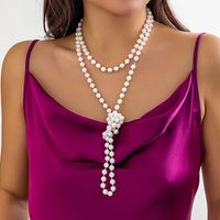 Simple Style Commute Round Imitation Pearl Beaded Women's Necklace sku image 1