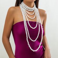 Simple Style Commute Round Imitation Pearl Beaded Women's Necklace main image 3
