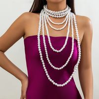 Simple Style Commute Round Imitation Pearl Beaded Women's Necklace sku image 7