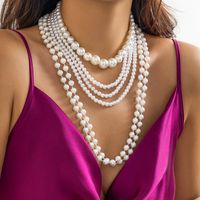 Simple Style Commute Round Imitation Pearl Beaded Women's Necklace sku image 5