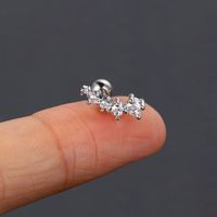 1 Piece Simple Style Classic Style Geometric Butterfly Inlay Copper Zircon Ear Studs sku image 1