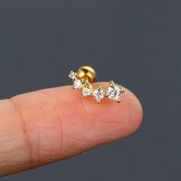 1 Piece Simple Style Classic Style Geometric Butterfly Inlay Copper Zircon Ear Studs sku image 8