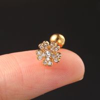 1 Piece Simple Style Classic Style Geometric Butterfly Inlay Copper Zircon Ear Studs sku image 11