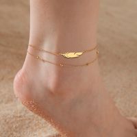 Simple Style Heart Shape Stainless Steel Women's Anklet sku image 4