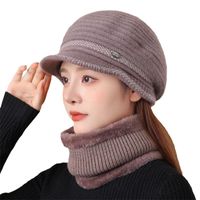 Women's Basic Solid Color Curved Eaves Wool Cap main image 5